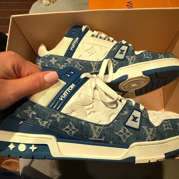 Louis Vuitton Trainers, Blue, Size 15, Like New with Box - Picture 10 of 11